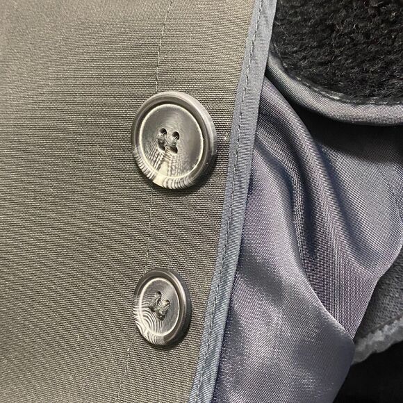 Misty Harbor Black Rain Trench Coat Zip Out Flannel Lining Button 42 REG Pilot - Picture 12 of 13